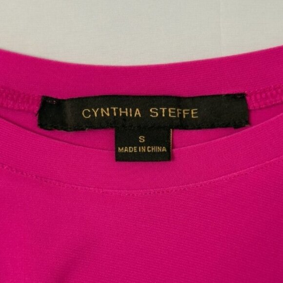 Cynthia Steffe Bright Fuschia Ruched Dolman Short Sleeve Womens Top Size Small - Picture 7 of 7